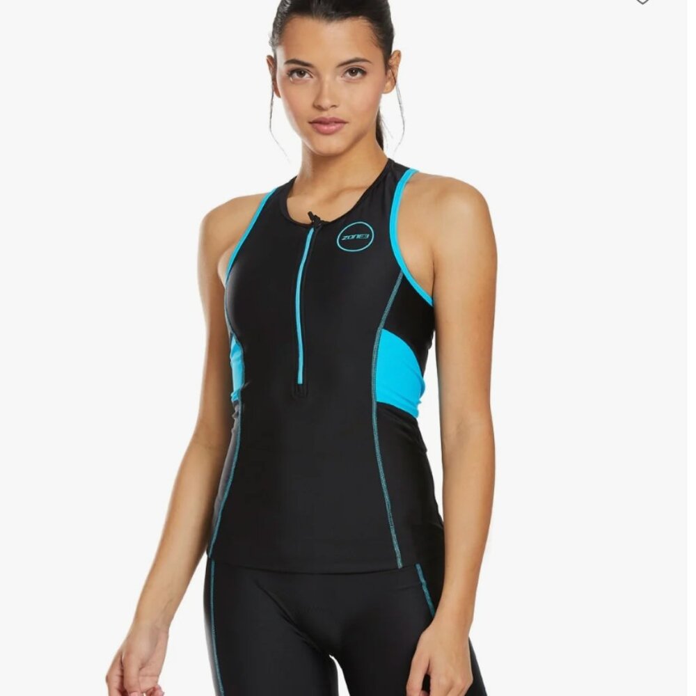 Zone 3 Women's Black/Turquoise Activate Tri Top Triathlon Vest Swimming Size XS